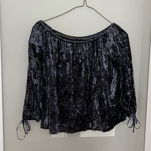 American Eagle velvet blue top
